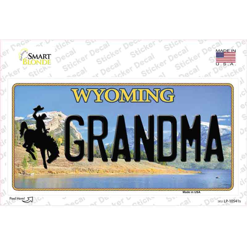 Grandma Wyoming Novelty Sticker Decal Small