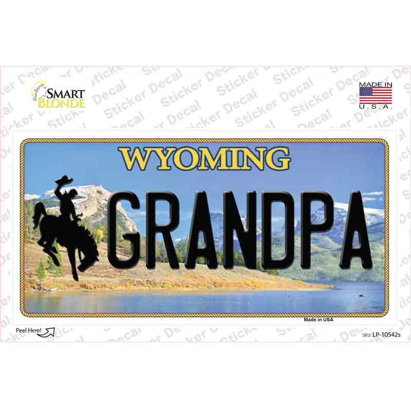 Grandpa Wyoming Novelty Sticker Decal Small