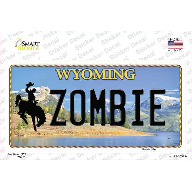 Zombie Wyoming Novelty Sticker Decal