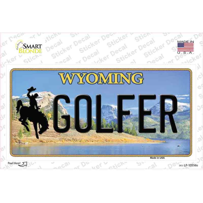 Golfer Wyoming Novelty Sticker Decal Small