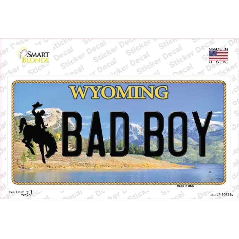 Bad Boy Wyoming Novelty Sticker Decal Small