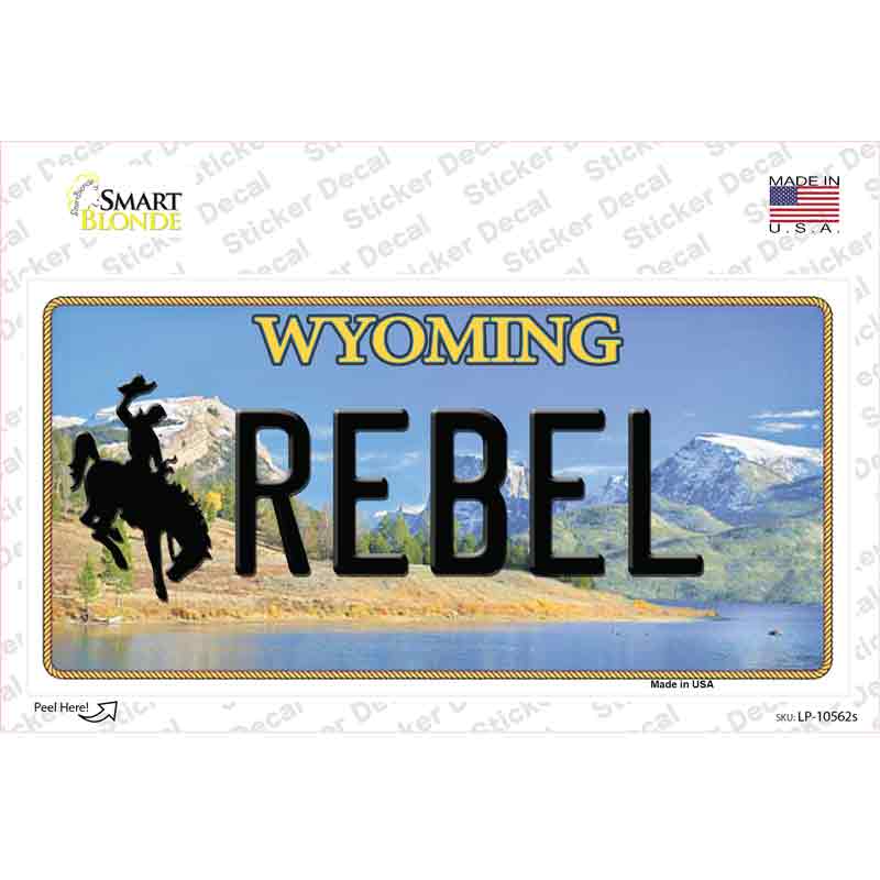 Rebel Wyoming Novelty Sticker Decal Small