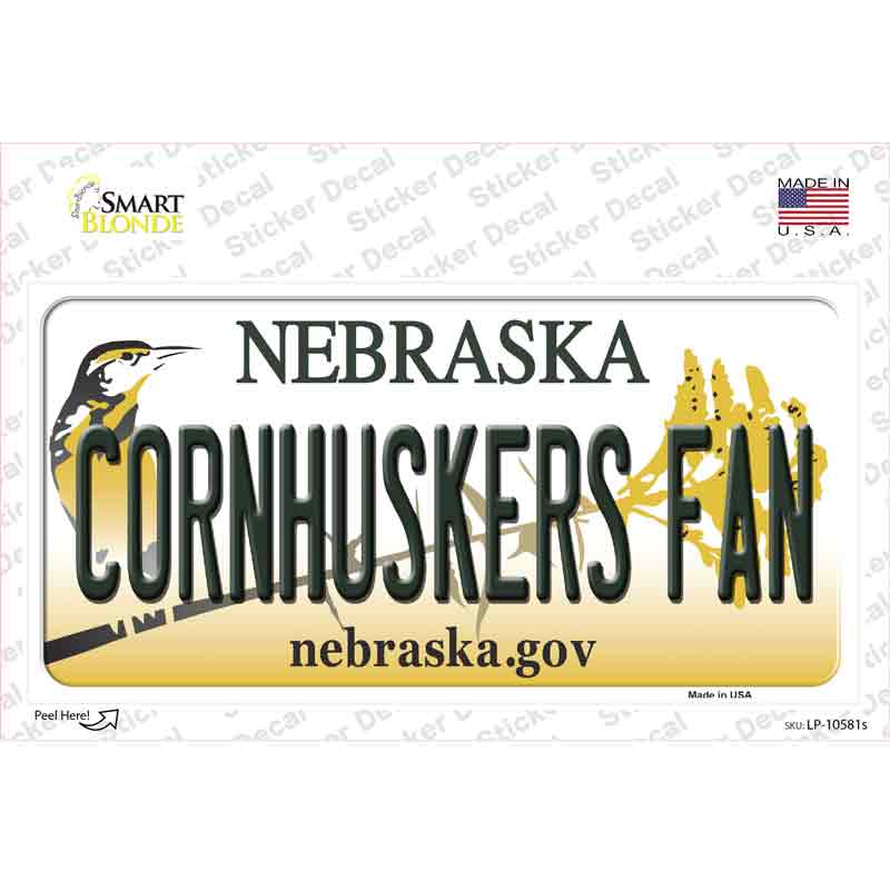 Cornhuskers Fan Nebraska Novelty Sticker Decal Small