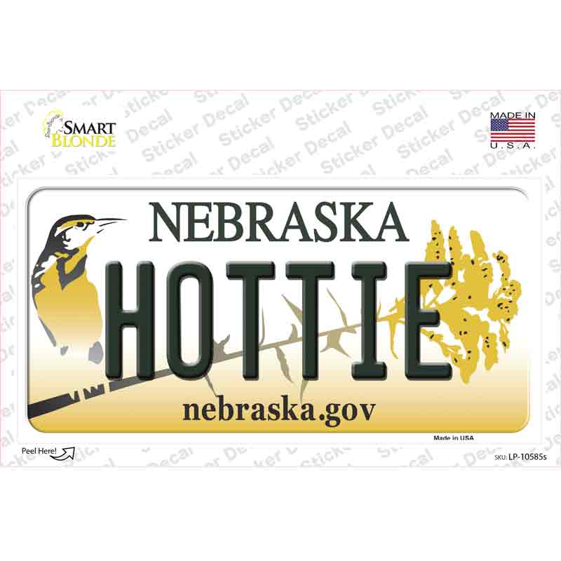 Hottie Nebraska Novelty Sticker Decal Small