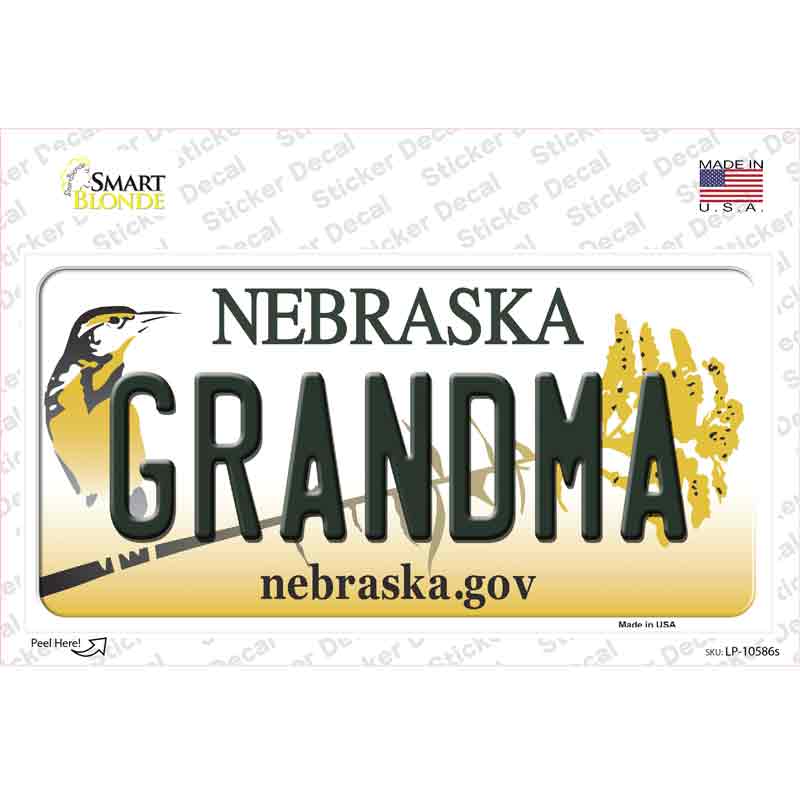 Grandma Nebraska Novelty Sticker Decal Small