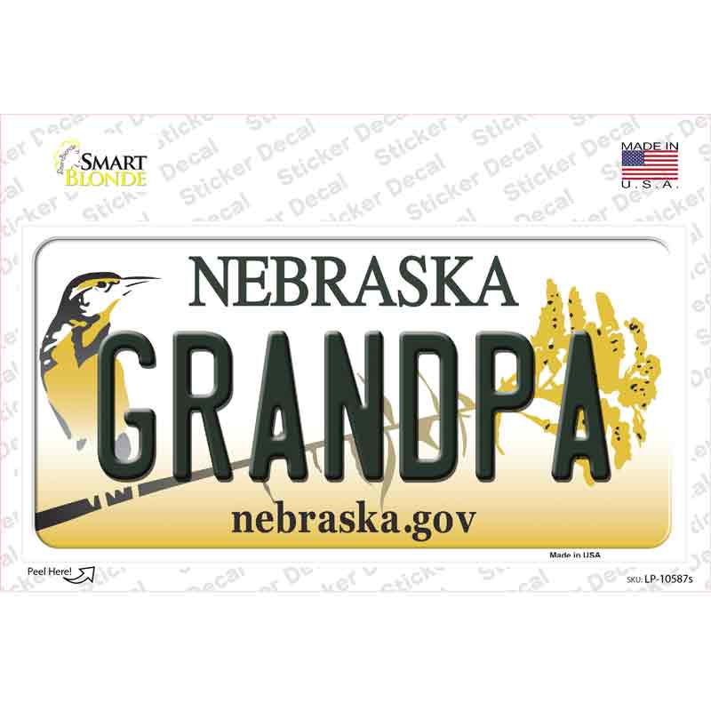 Grandpa Nebraska Novelty Sticker Decal Small