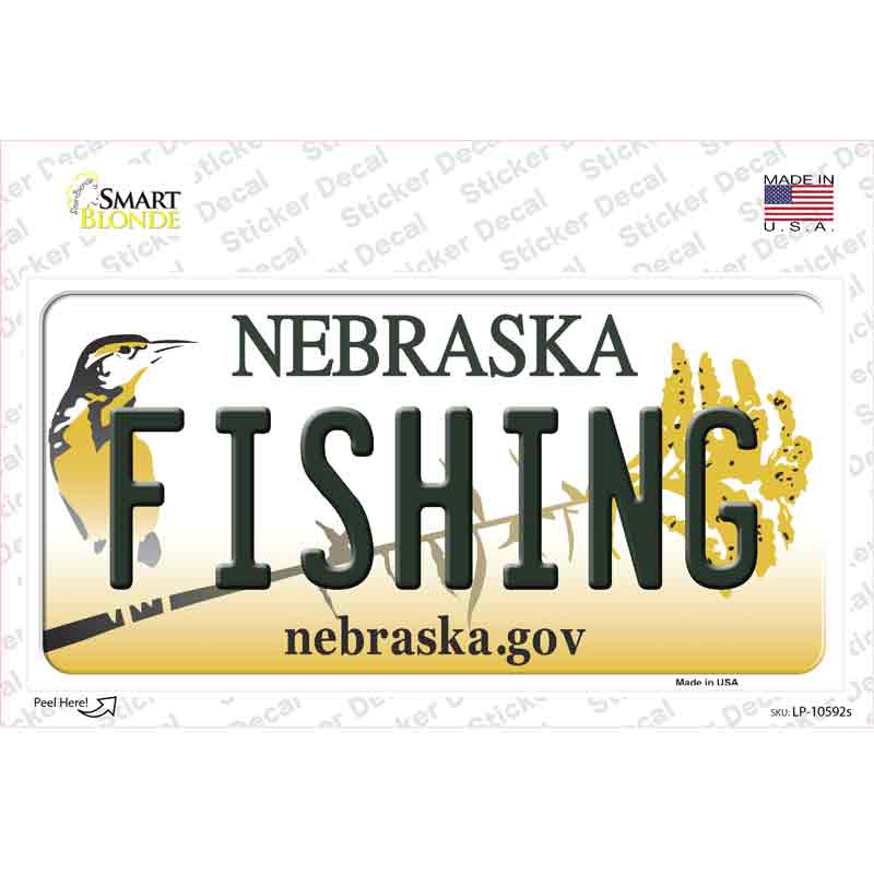 Fishing Nebraska Novelty Sticker Decal Small