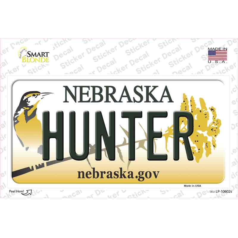 Hunter Nebraska Novelty Sticker Decal Small