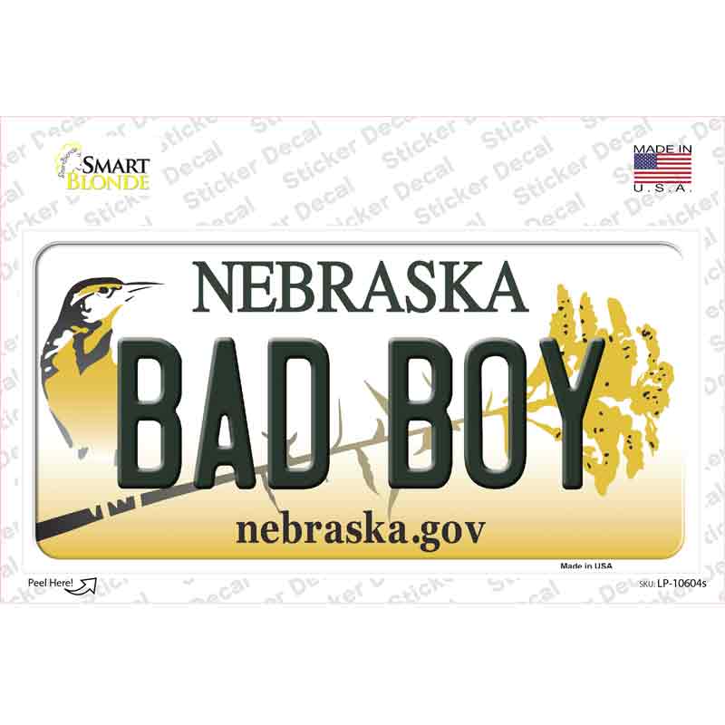 Bad Boy Nebraska Novelty Sticker Decal Small