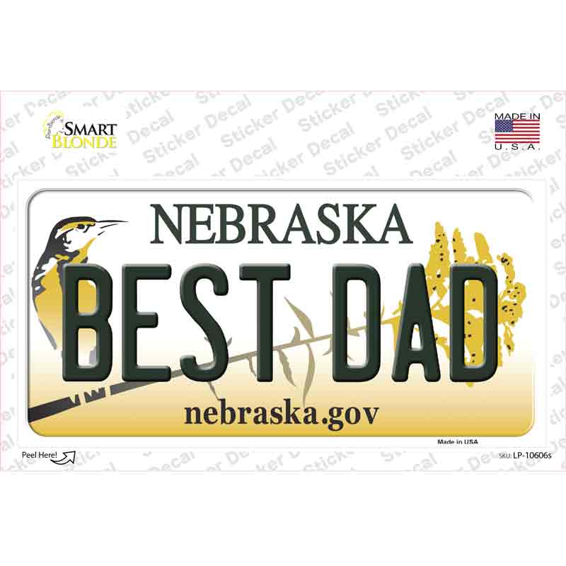 Best Dad Nebraska Novelty Sticker Decal Small