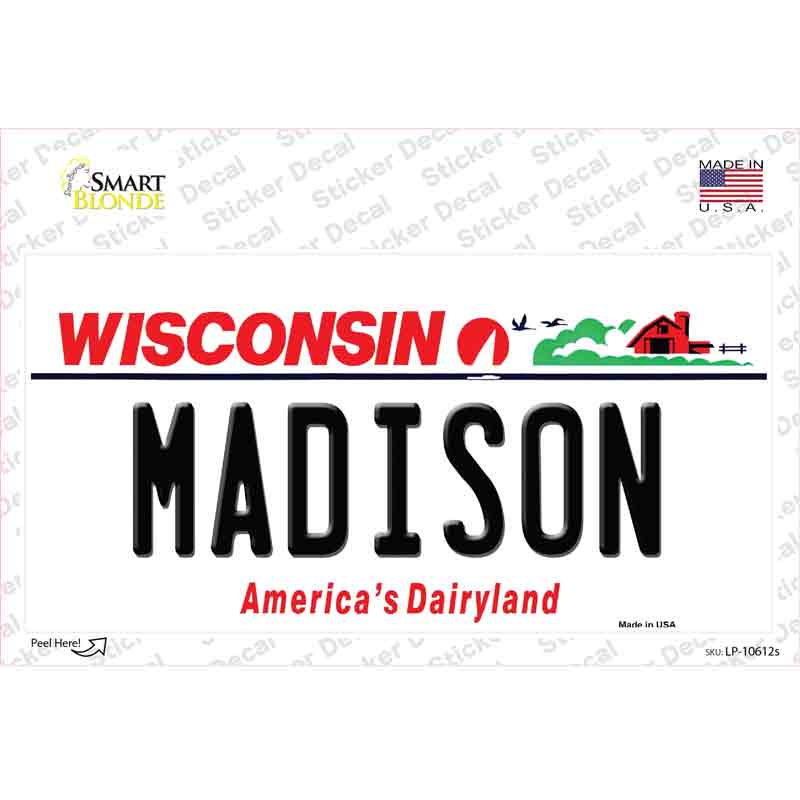 Madison Wisconsin Novelty Sticker Decal Small