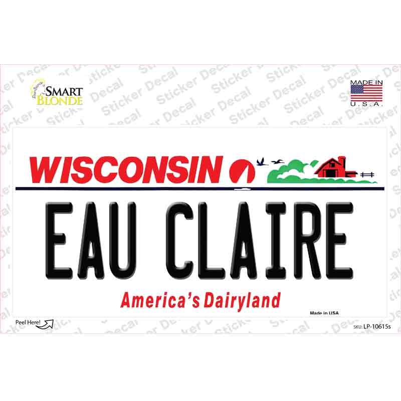 Eau Claire Wisconsin Novelty Sticker Decal Small