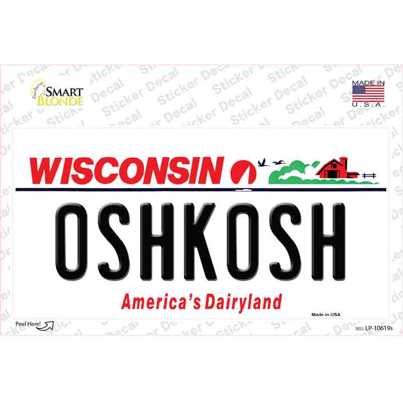 Oshkosh Wisconsin Novelty Sticker Decal Small