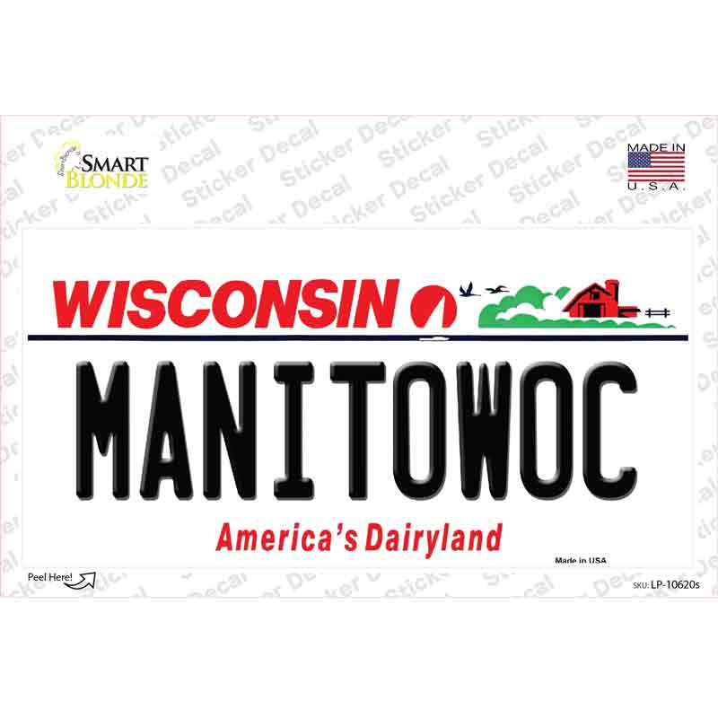 Manitowoc Wisconsin Novelty Sticker Decal Small