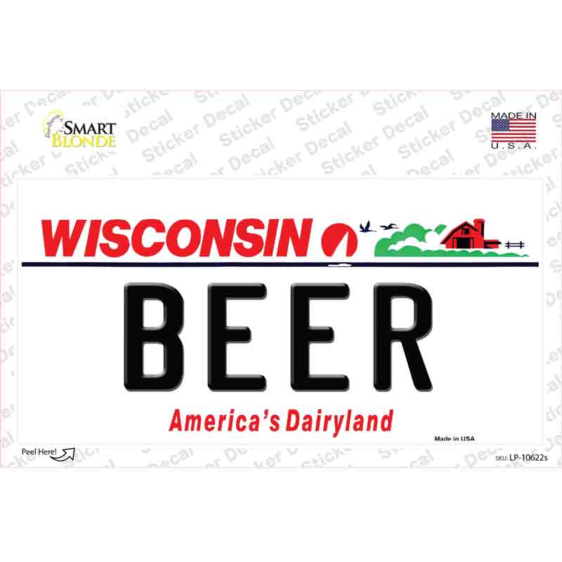 Beer Wisconsin Novelty Sticker Decal Small