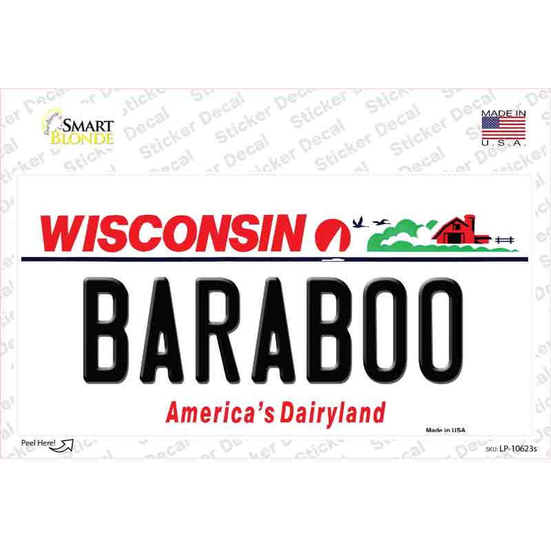 Baraboo Wisconsin Novelty Sticker Decal Small