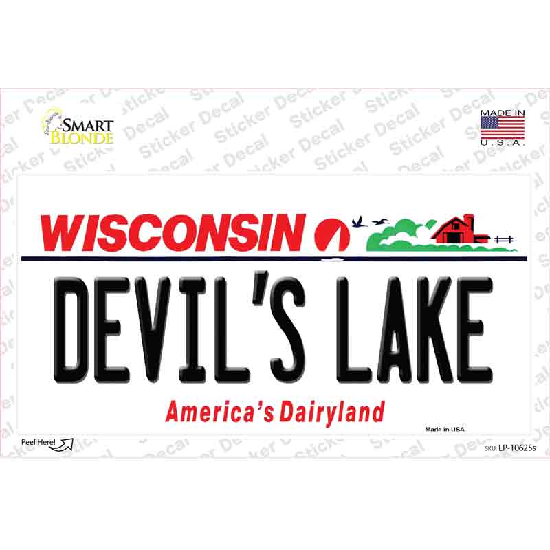 Devils Lake Wisconsin Novelty Sticker Decal Small