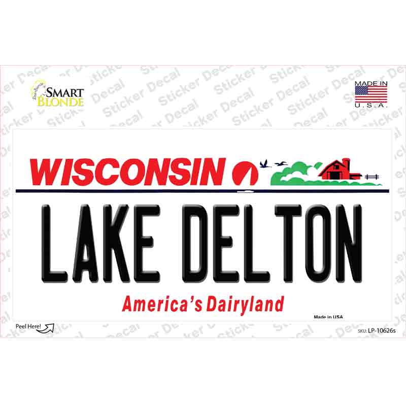 Lake Delton Wisconsin Novelty Sticker Decal Small