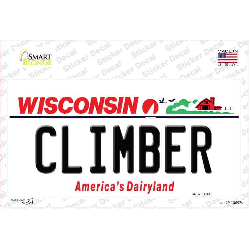 Climber Wisconsin Novelty Sticker Decal Small