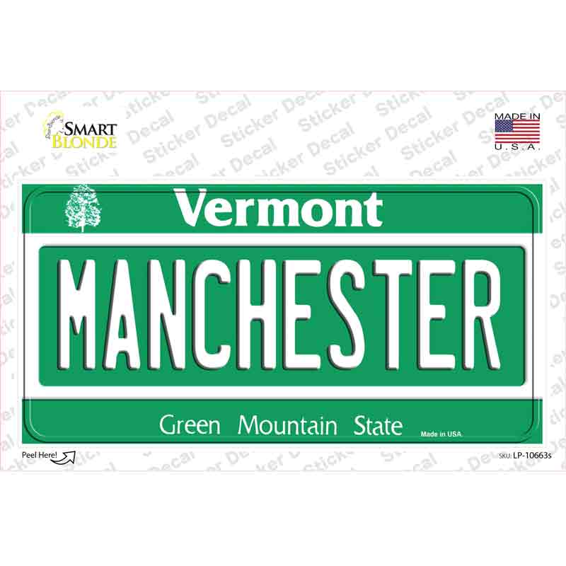 Manchester Vermont Novelty Sticker Decal Small