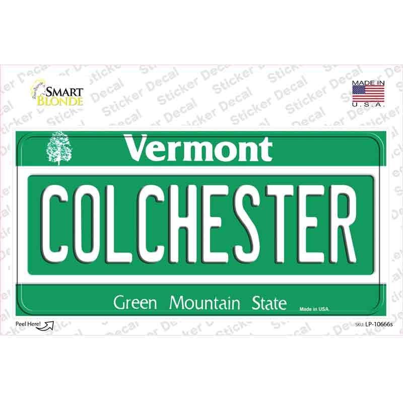 Colchester Vermont Novelty Sticker Decal Small