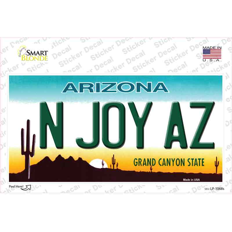 N Joy Arizona Novelty Sticker Decal Small