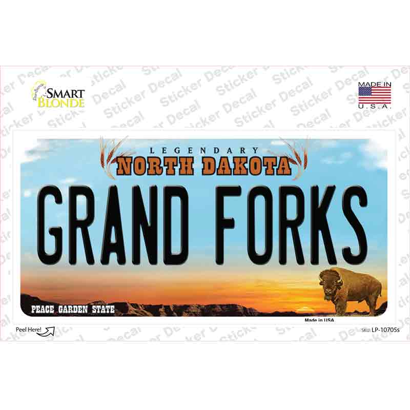 Grand Forks North Dakota Novelty Sticker Decal