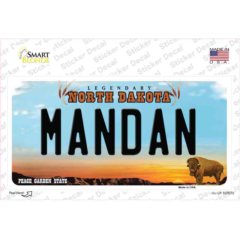 Mandan North Dakota Novelty Sticker Decal Small