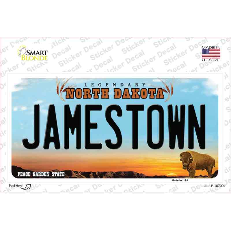 Jamestown North Dakota Novelty Sticker Decal Small