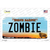 Zombie North Dakota Novelty Sticker Decal Small