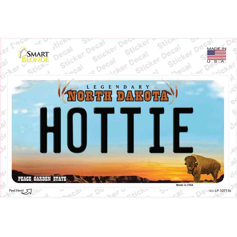 Hottie North Dakota Novelty Sticker Decal Small