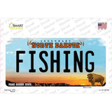 Fishing North Dakota Novelty Sticker Decal Small