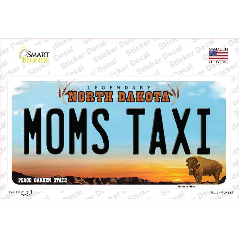 Moms Taxi North Dakota Novelty Sticker Decal Small