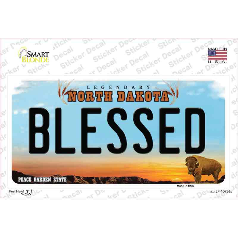 Blessed North Dakota Novelty Sticker Decal Small