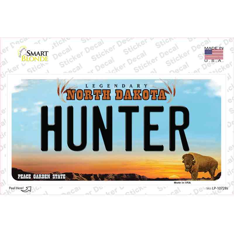 Hunter North Dakota Novelty Sticker Decal