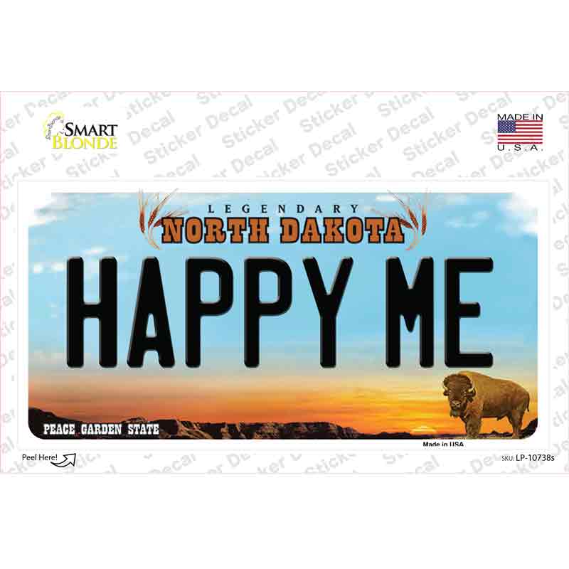 Happy Me North Dakota Novelty Sticker Decal Small