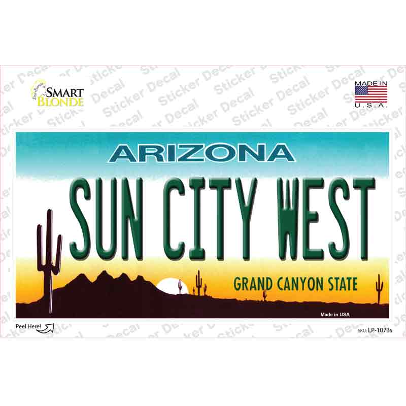 Sun City West Arizona Novelty Sticker Decal Small