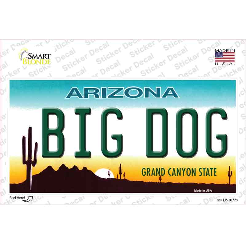 Big Dog Arizona Novelty Sticker Decal Small