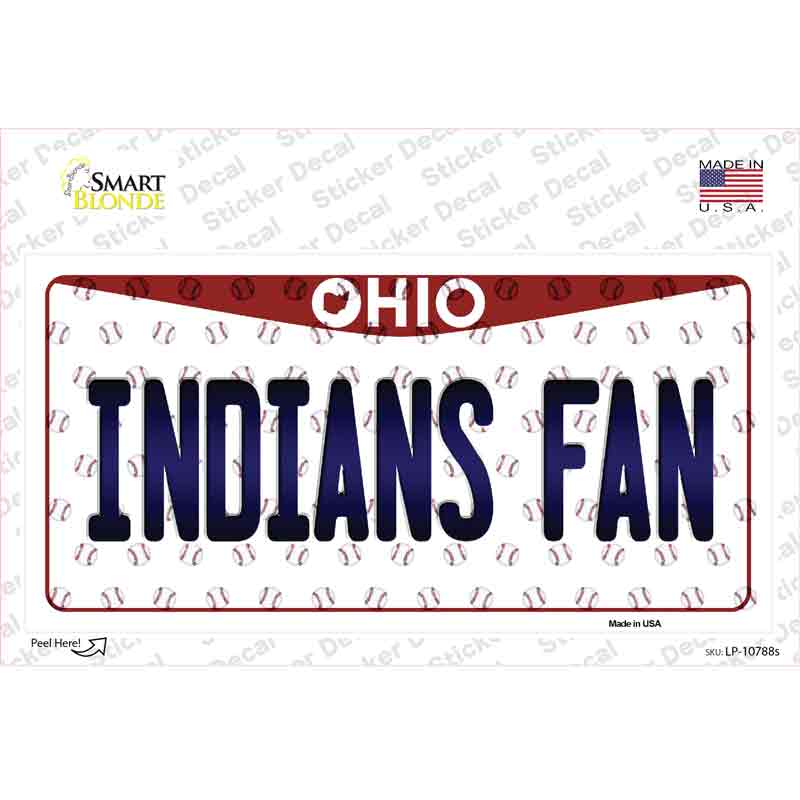 Indians Fan Ohio Novelty Sticker Decal Small