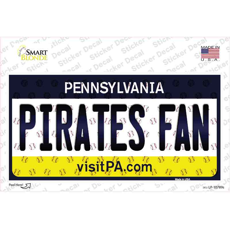 Pirates Fan Pennsylvania Novelty Sticker Decal Small