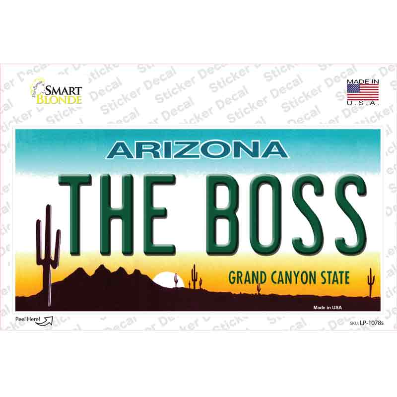 The Boss Arizona Novelty Sticker Decal Small