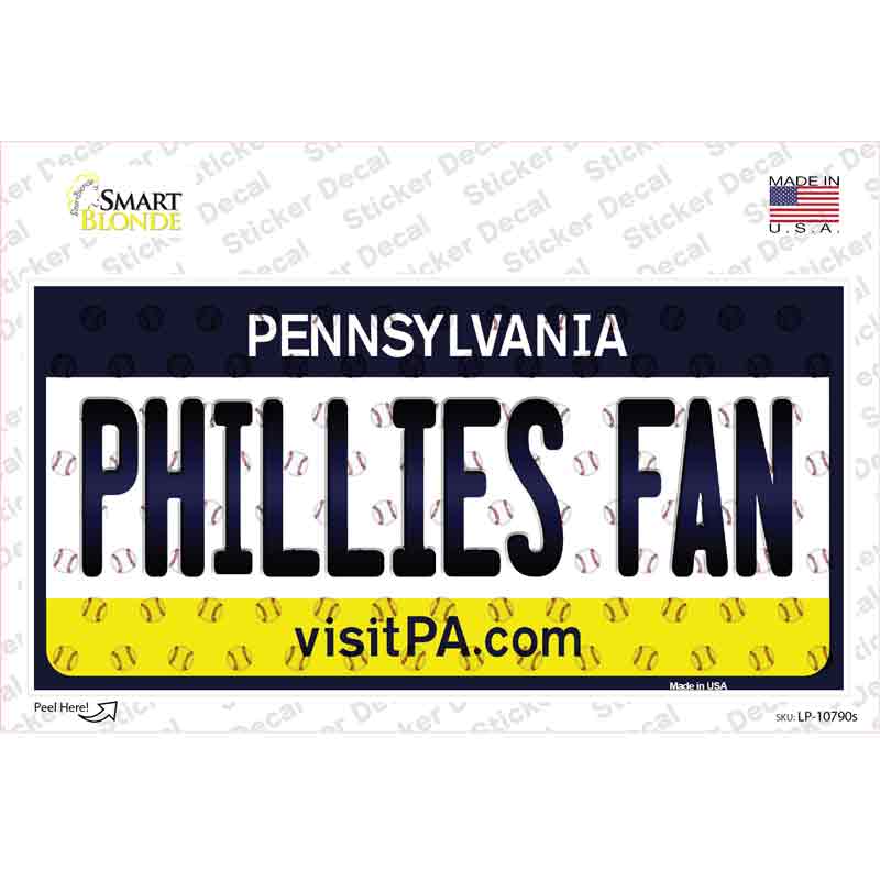 Phillies Fan Pennsylvania Novelty Sticker Decal Small