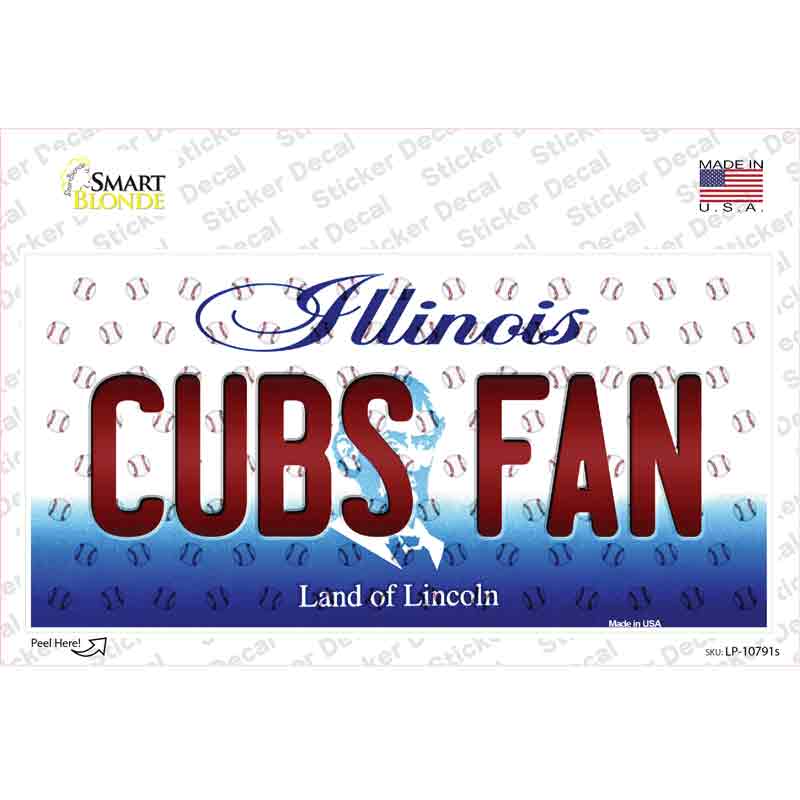 Cubs Fan Illinois Novelty Sticker Decal Small