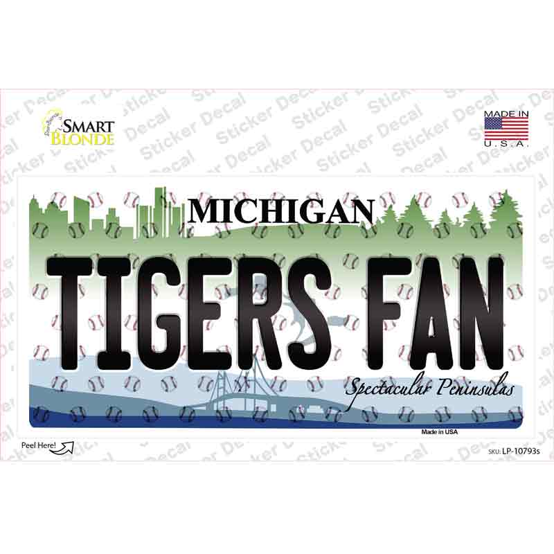 Tigers Fan Michigan Novelty Sticker Decal Small