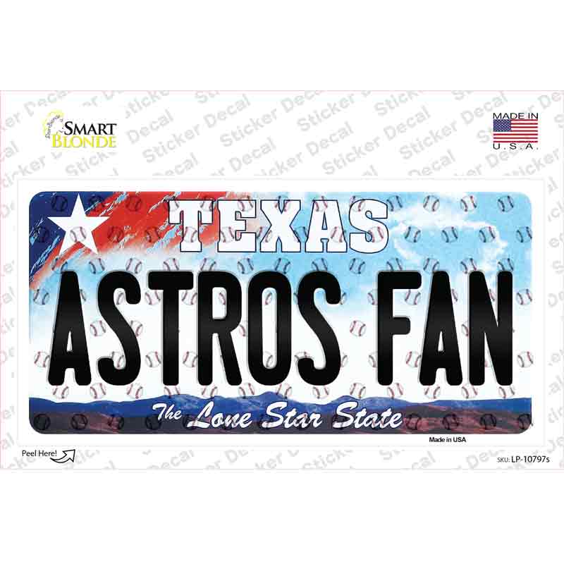 Astros Fan Texas Novelty Sticker Decal Small