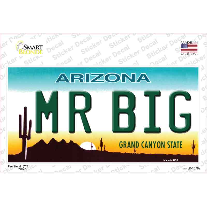 Mr Big Arizona Novelty Sticker Decal Small