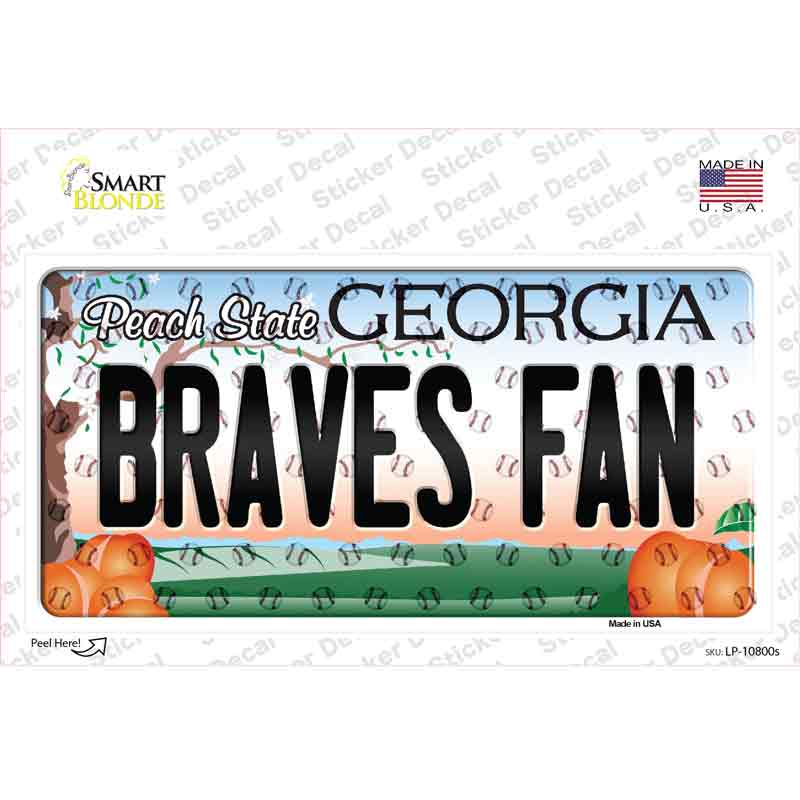 Braves Fan Georgia Novelty Sticker Decal Small