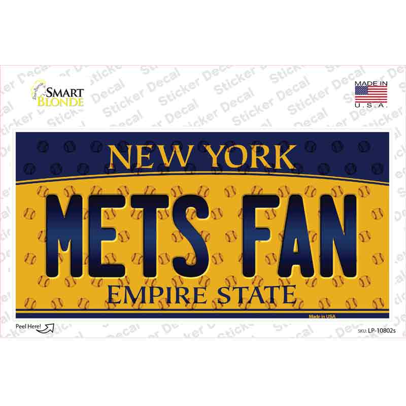 Mets Fan New York Novelty Sticker Decal Small