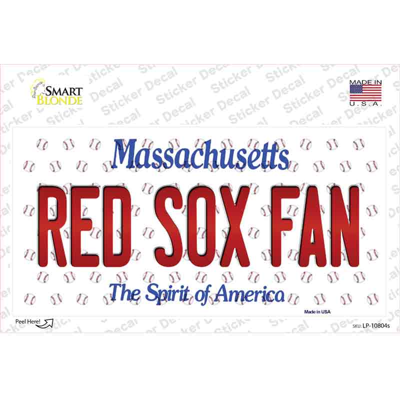 Red Sox Fan Massachusetts Novelty Sticker Decal Small