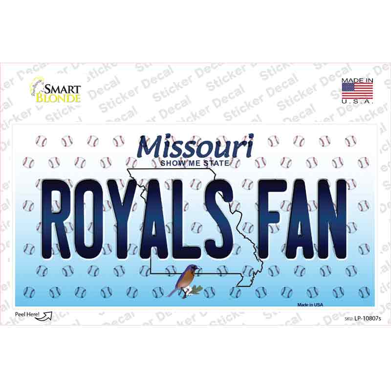 Royals Fan Missouri Novelty Sticker Decal Small